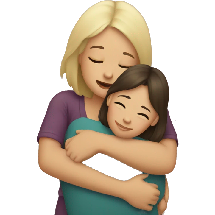 Girl hugging mom emoji