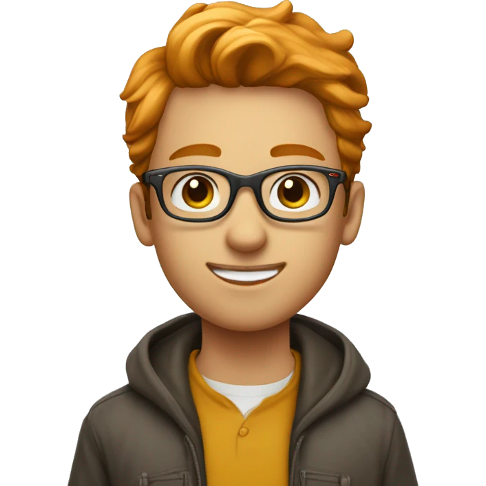 A guy gifting ginger lily. Young guy with spectacles emoji