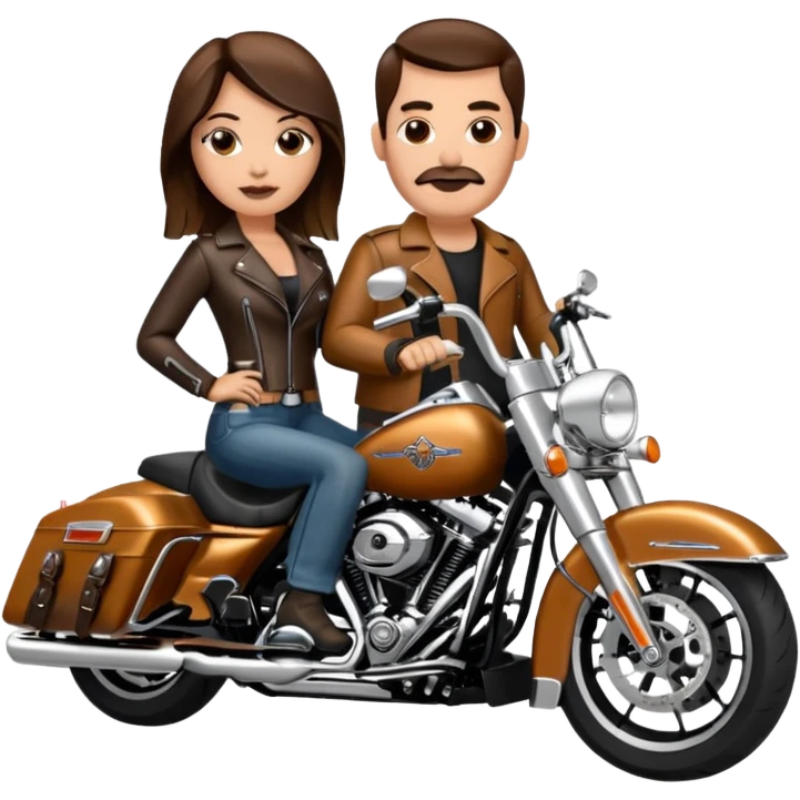 Un couple de biker sur une harley road king emoji