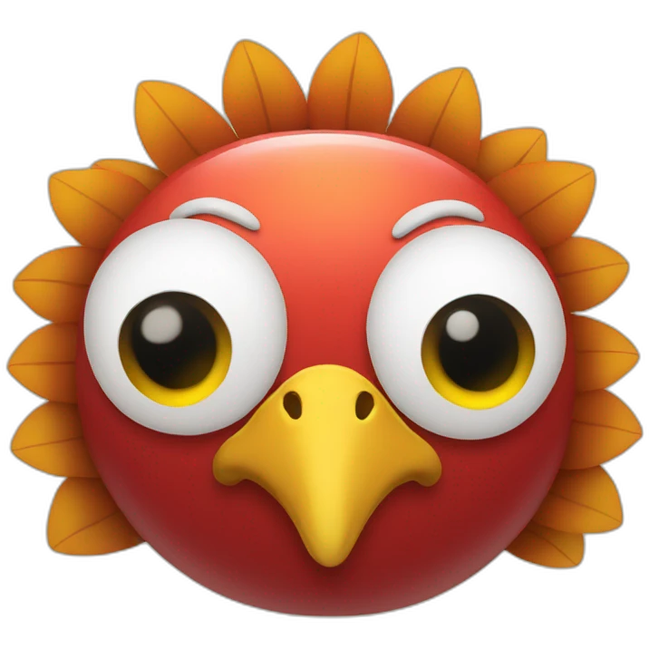 Turkey headed apple. emoji
