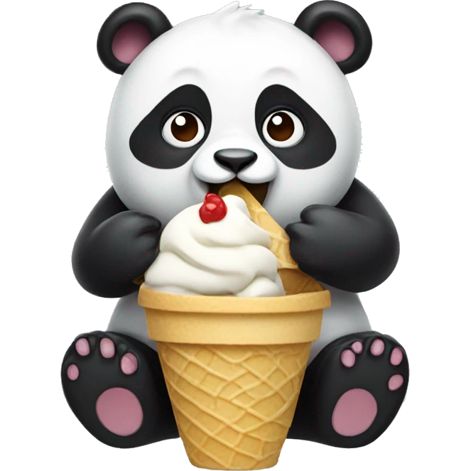 Panda eating ice cream emoji