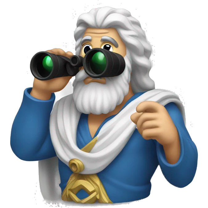 zeus with binoculars emoji