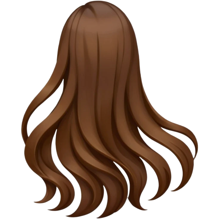 back view of long brown hair emoji