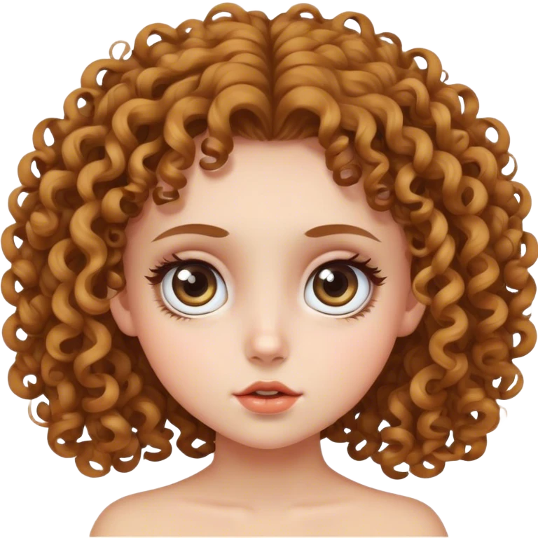 curly hair girl with big eyes emoji