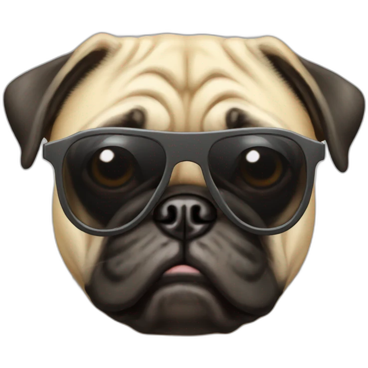 old pug with dark sunglasses emoji
