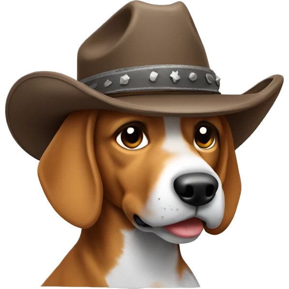 Hound dog wearing a cowboy hat emoji