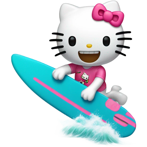 Hello kitty surfing emoji