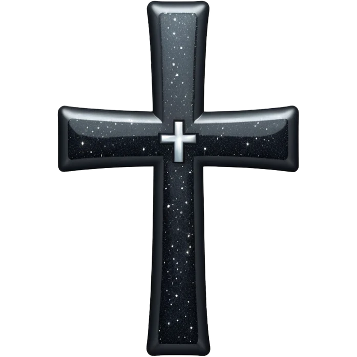 Glitter black cross emoji