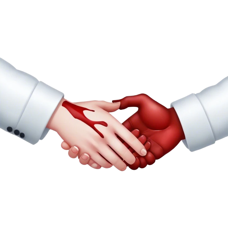 handshake, blood  emoji