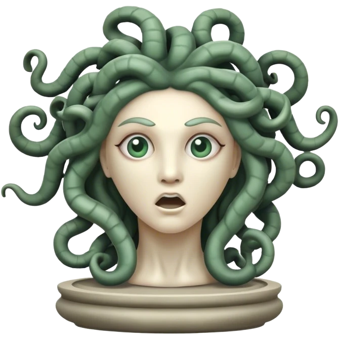 Medusa in stone surprised  emoji