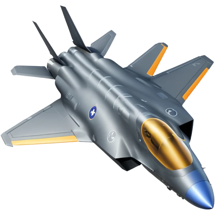 Realistic F-35 fighter jet in flight with no background. emoji