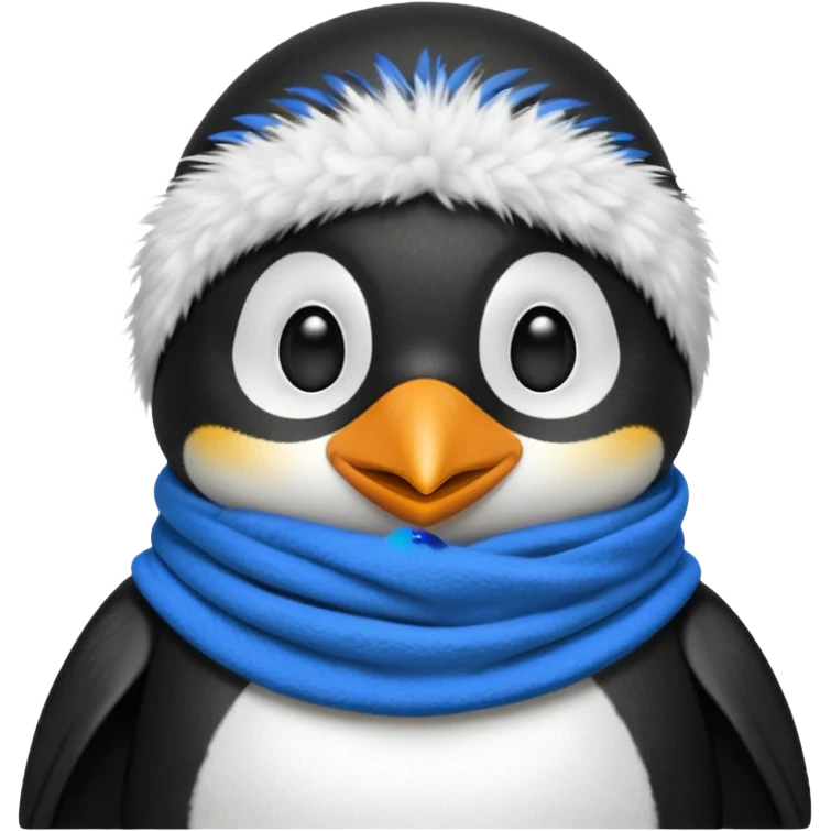 penguin with blue scarf and balaclava  emoji