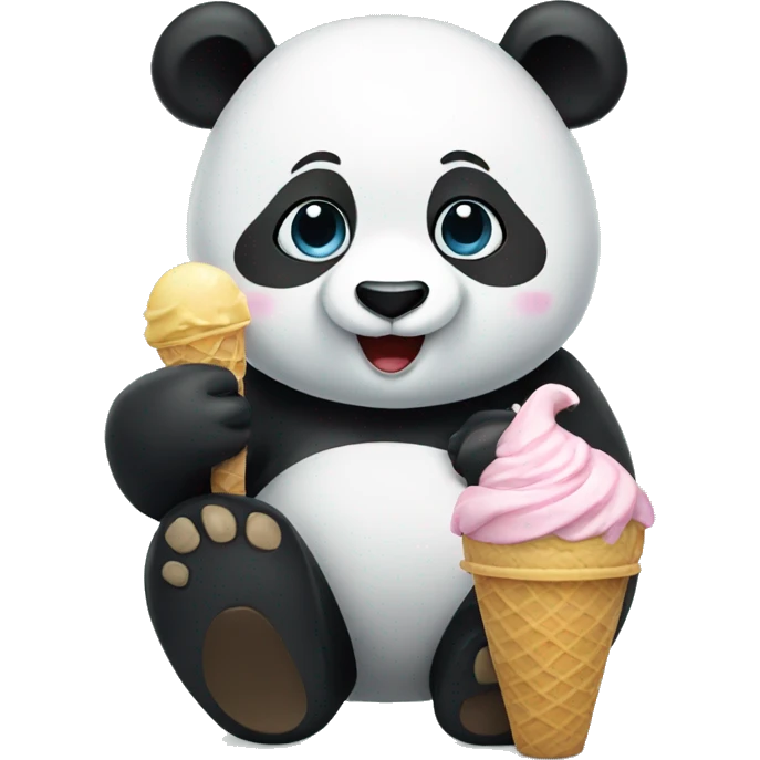 Panda eating ice cream emoji