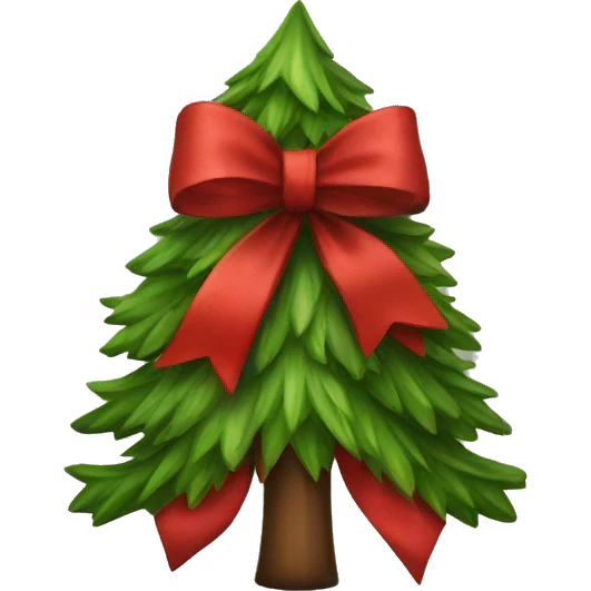 Christmas tree red bow  emoji