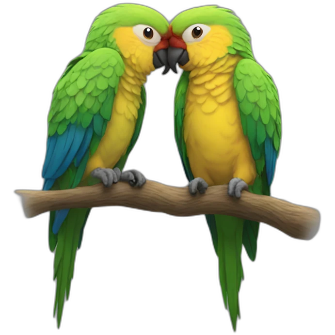 Parrots kiss emoji