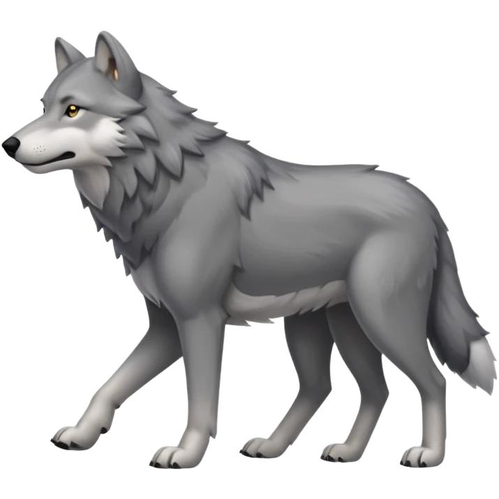 wolf walking on 4 emoji