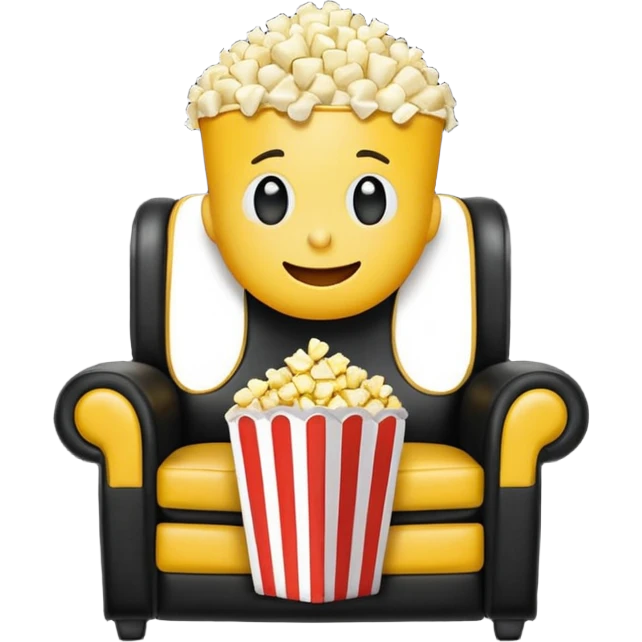 An emoji eating popcorn sitting on a recliner  emoji