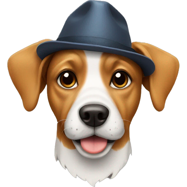 Dog wearing a hat emoji