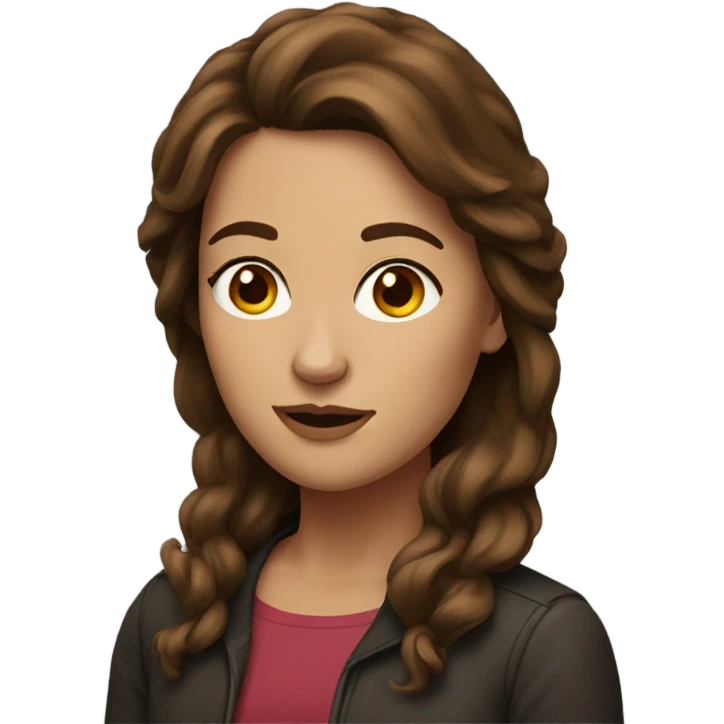 brown haired women portrait emoji