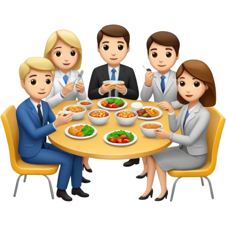 group of colleagues having lunch together emoji