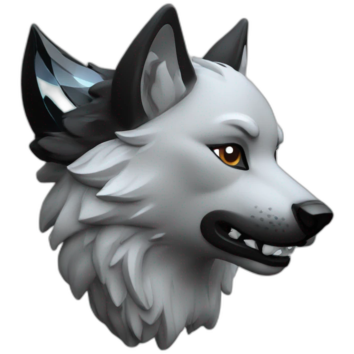 wolf withe black glass emoji