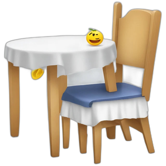 Une table à l'envers sur Macron emoji