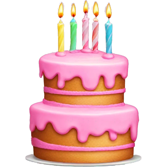 Pink birthday cake emoji