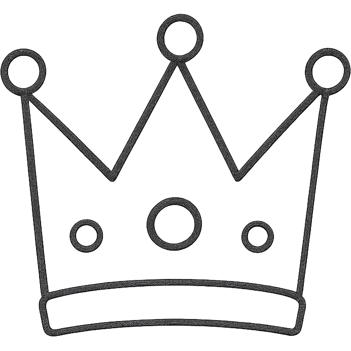hand drawn outlined crown icon emoji