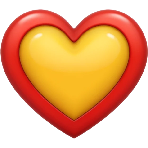 Yarısı Sarı yarısı kırmızı kalp emoji