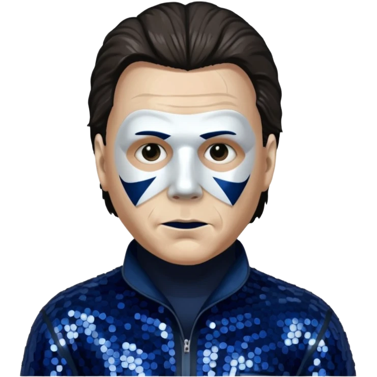 Michael Myers with dark blue sequin outfit  emoji