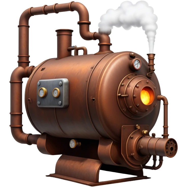 A steam boiler with steam coming out emoji