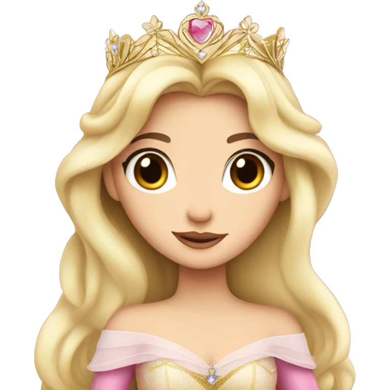 Princess Aurora with black hair emoji