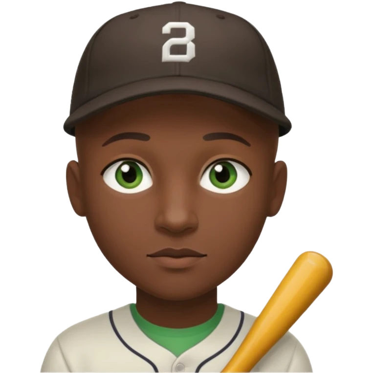 Black bald guy with a baseball cap, brown eyes & a white girl brown hair with green eyes no baseball cap emoji