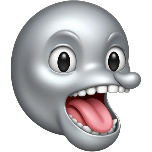a tongue made of silver emoji