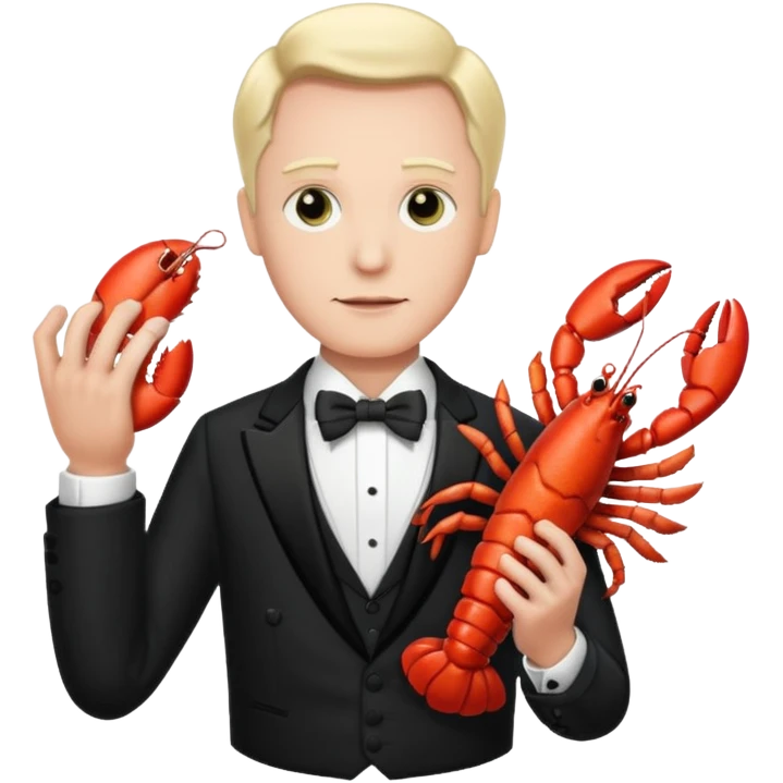 Alfred the butler from batman with a lobster claw emoji