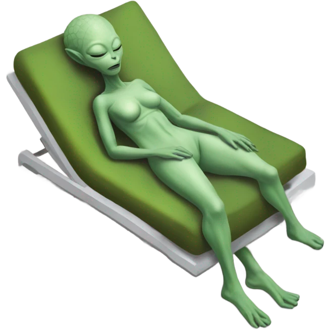 a Reptilian alien woman, full body, sleeping emoji