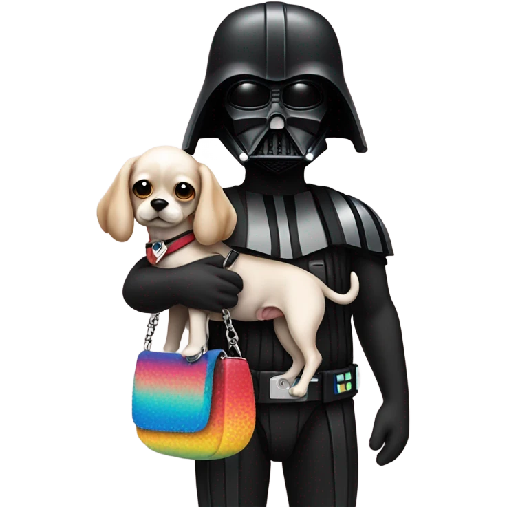 Darth Vader with a bikini and purse dog emoji