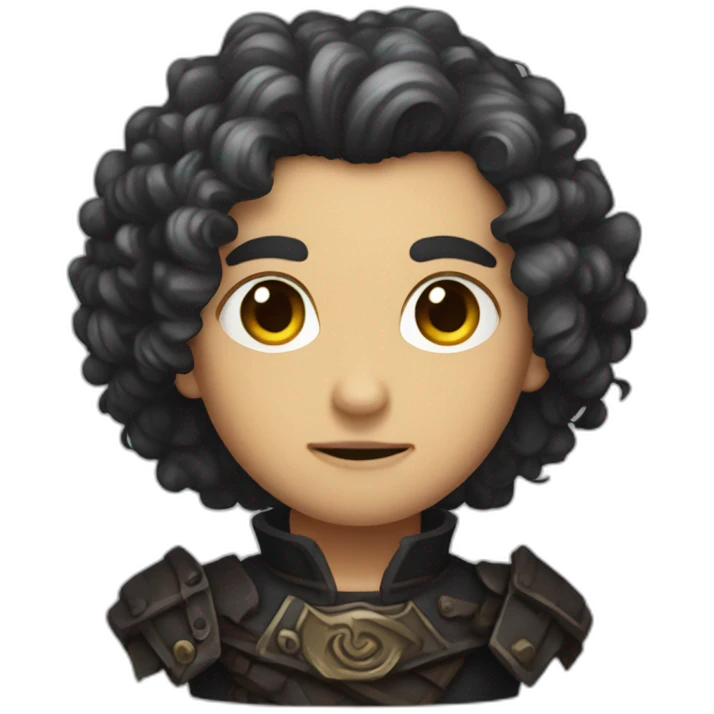curly dark hair dungeon master emoji