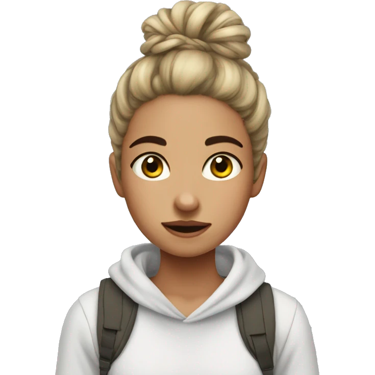 Girl Character, Messy bun Hair, Pretty, use Balaclava in he emoji