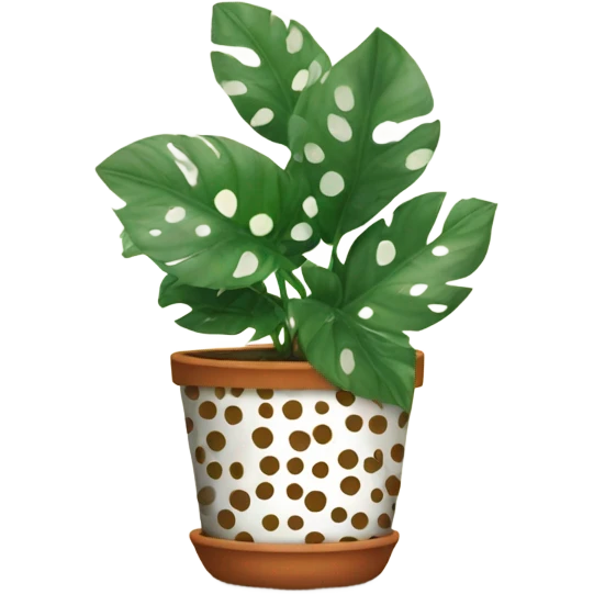 Polka dot plant in pot emoji