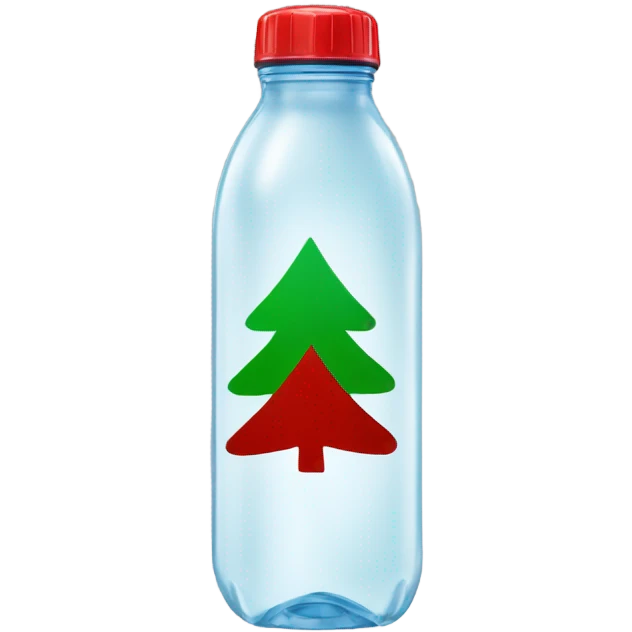 Water bottle with red and green christmas wrapper emoji