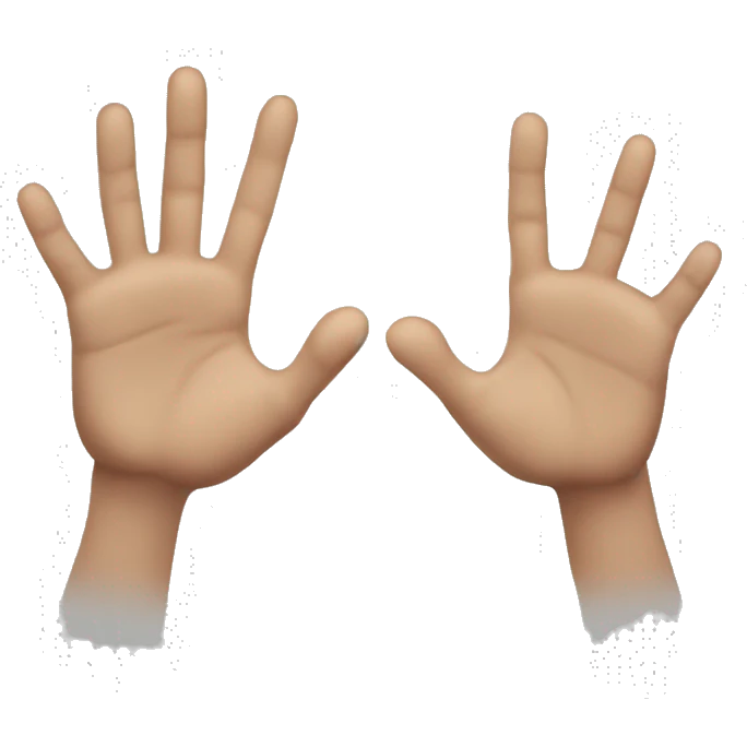 Hand with & fingers emoji