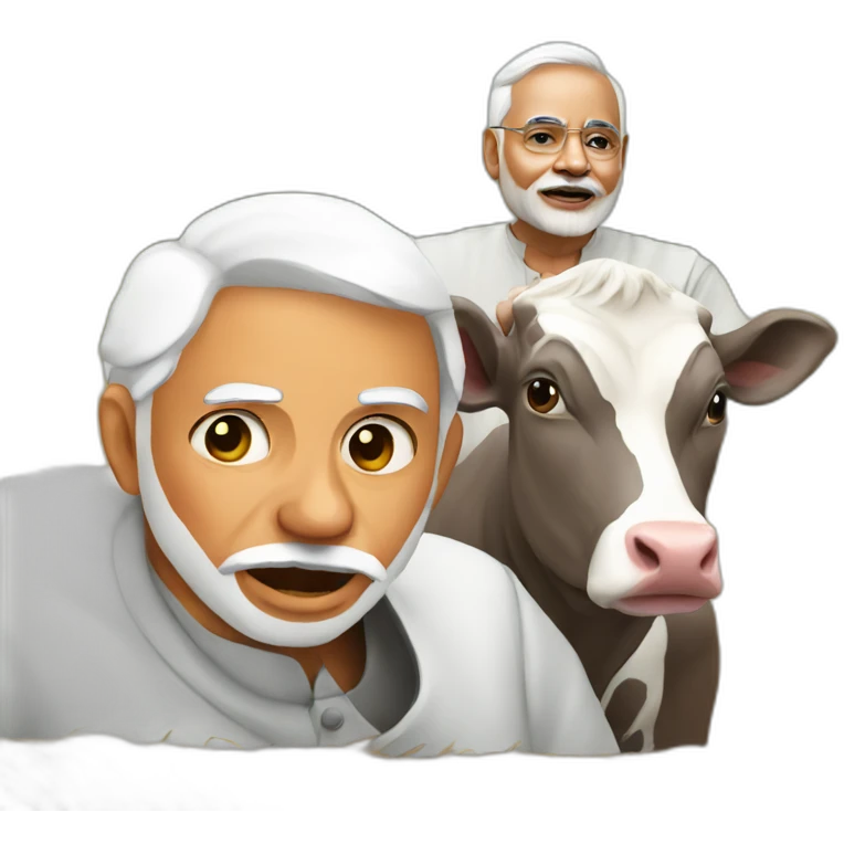 Modi with cow emoji