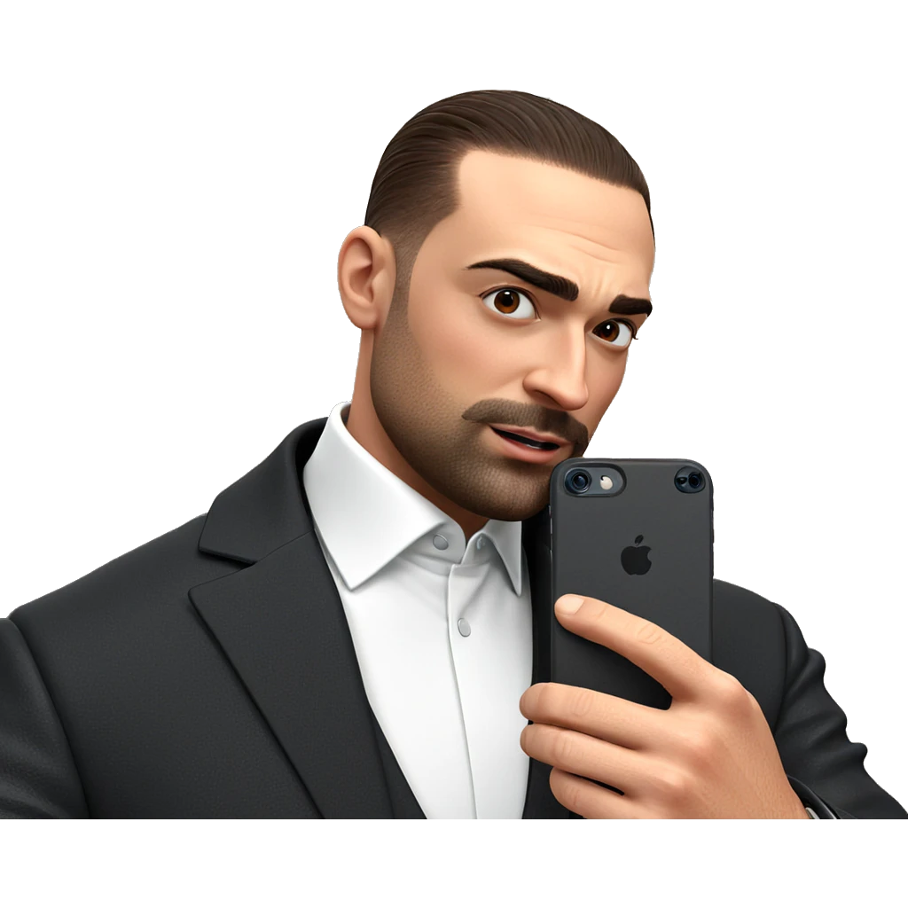 mature male taking selfie indoors emoji