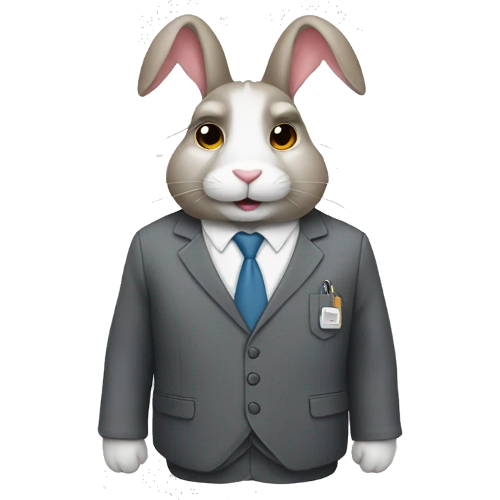 Rabbit dressed for work emoji