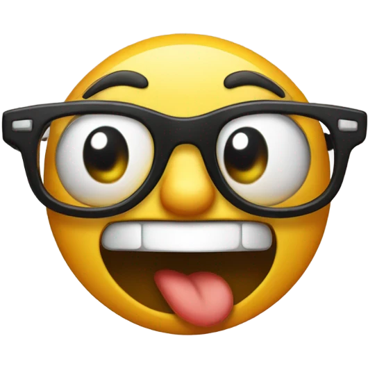 dumb ass emoji with glasse emoji