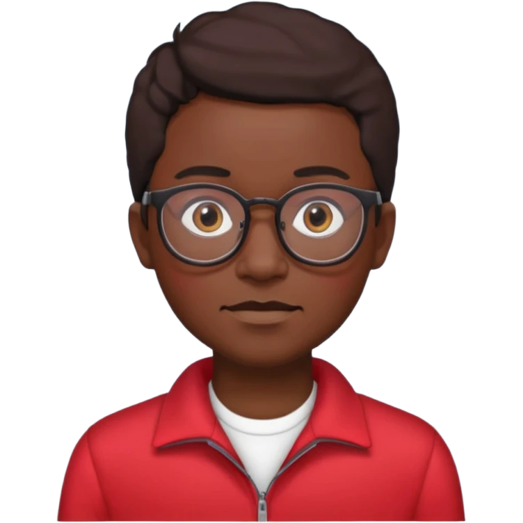 red clothed black person with eyeglass emoji