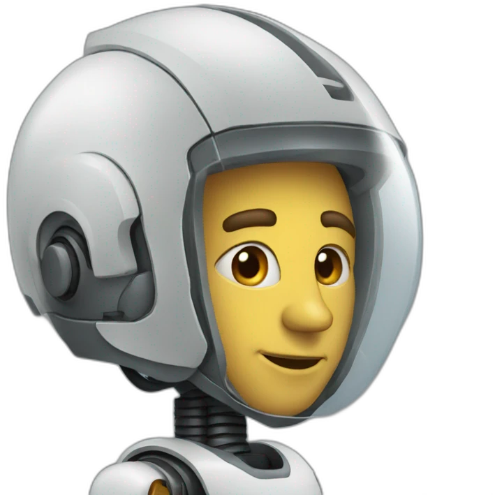 Man with a helmet robot emoji
