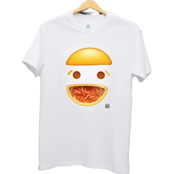 '김치' written tshirt is soaked in the juice of kimchi emoji
