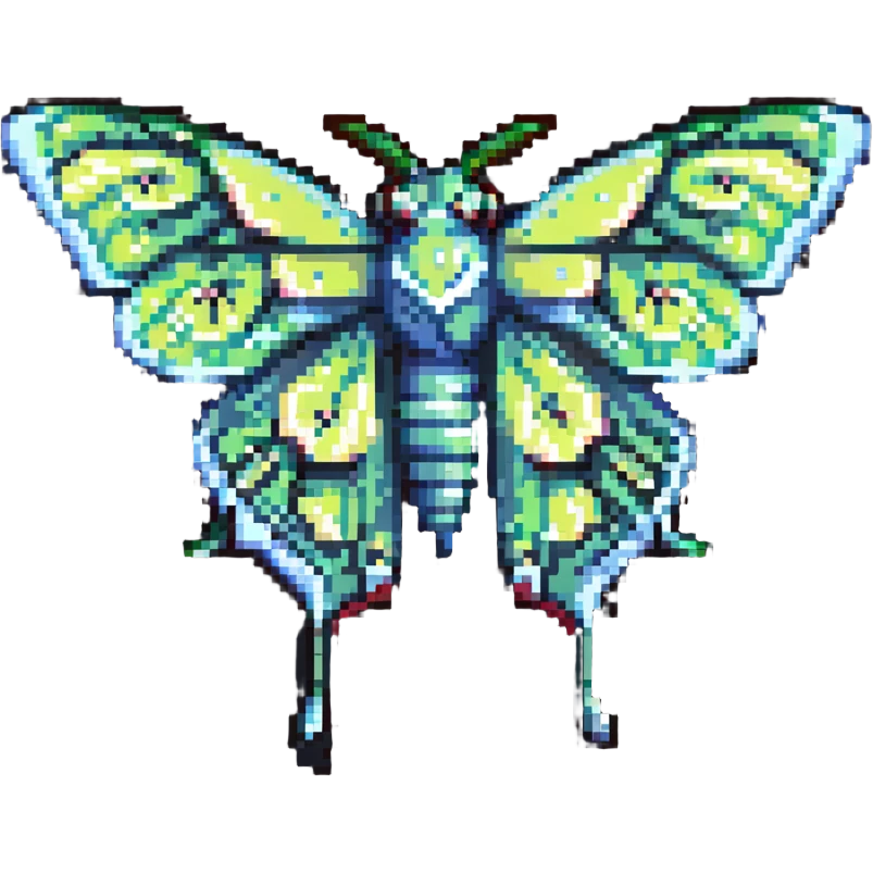 cute luna moth with simple background emoji